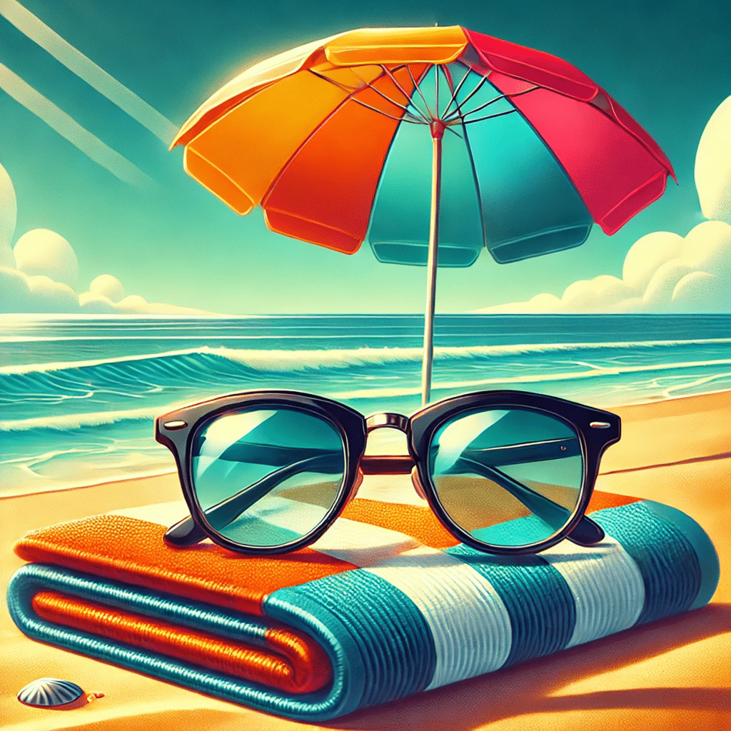 Serviette de bain sur plage