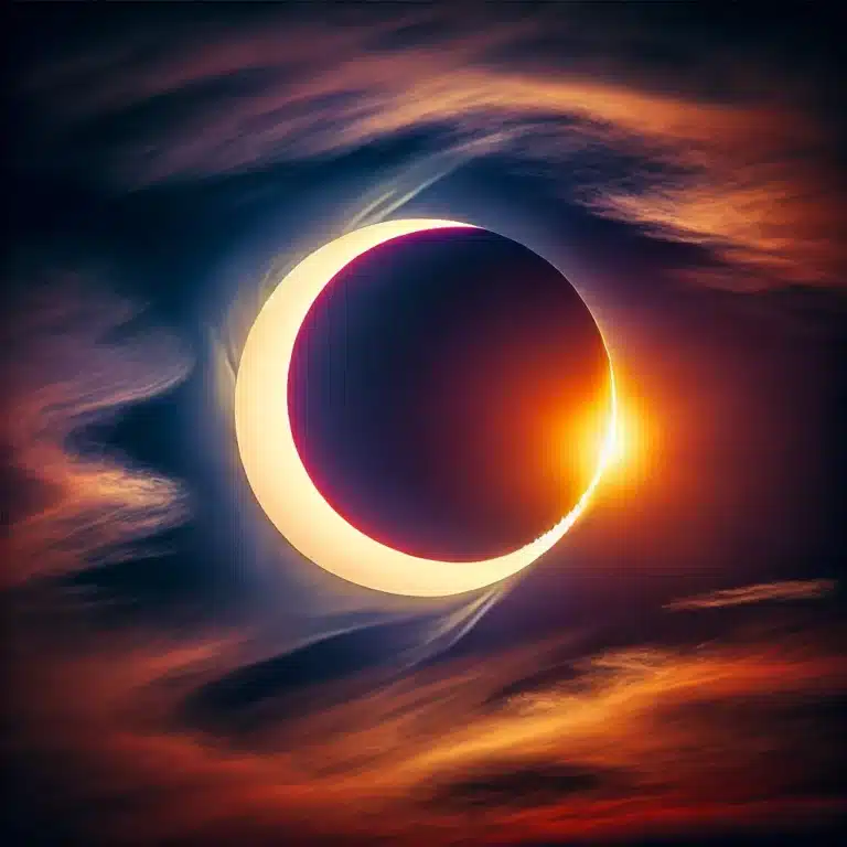 Image générée par IA d'une éclipse solaire partielle